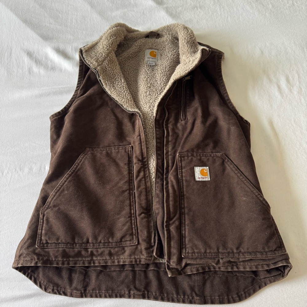 Carhartt Dark Brown Fleece-Lined Vest
